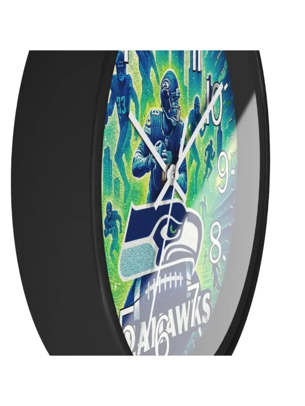 REVERSE TICKING CLOCK NEW SEATTLE SEAHAWKS Glow In The Dark Wall Clock New!